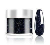EODCI 1 Oz/28g Black Glitter Dip Powder, Nail Dipping Powder French Pro Collection System Nail Art Starter Manicure Salon DIY at Home, Odor-Free&Long-Lasting, No Needed Nail Lamp Curing