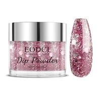 EODCI Dipping Powder 28 g, Rose Sequins Dipping Powder for Nail Art Starter, Manicure DIY Home Salon Long Lasting Winter Dip Nail Powder Design, No Nail Lamp Required