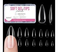 EODCI False Nail Tips, Square Artificial Nail Tips, Pack of 600 Gel Tips for Gel Nails, Nail Tips, False Nail French, Long Full Cover Nail Tips for Nail Salons and DIY Nail Art