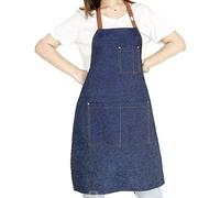 EODIEBN Denim Apron with Adjustable Unisex Multi-Pockets for Kitchen Crafting Cooking, Dark Blue, Uniform size