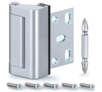 EOEDEPAZ Home Security Door Lock for Kids, Childproof Door Reinforcement Latch with 3" for Inward Swing Doors, Upgraded Night Lock for Front Door Defense, Includes Phillips Drill Bit - Frosted Silver