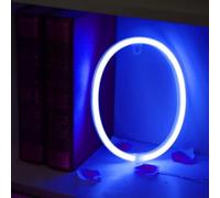 EOEO LED DIY Neon Light 0-9 Light Up Numbers 26 Alphabet Neon Lamp Battery/USB Powered, Lamp Wall Decoration, Number/Letter Illuminated Sign Neon Lights for Christmas Party Bar Wedding,Blue,0