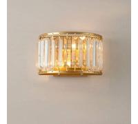 EOEO LED Wall Light Indoor Crystal Modern Wall Lamp Up Down LED Crystal Lamp 3 Light Colours Wall Lighting Bedside Lamp 2-Bulb E14 for Hotel Living Room Bedroom Stairs Hallway,Gold