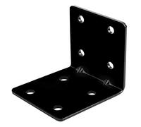 eoere 10 PCS 2-3/4" Black Steel L Right Reinforced Angle Bracket, Metal Joint Support Corner Brace for Wood Projects Furniture Fix, Thickness 1/8", Max.Load 110 LB