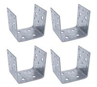 eoere 4 PCS Half Post Base, Fit 4 x 4 Post Anchor Connector, Deck Framing Brackets Support, Inner Size 3-1/2", 11 Gauge(1/8" ) Thick