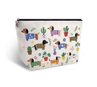 EoffIvan Dachshund Gifts For Women Travel Makeup Bag Weiner Dog Gifts Cosmetic Dachshund Bag For Sister Friend Pet Lover Birthday Christmas Gift