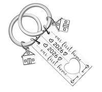 EoffIvan New Home Keychain Gifts Our First Home 2026 Homeowner Housewarming Gifts For Home Buyers Couple Firends Family Keychain First Apartment Gift House Warming Gift