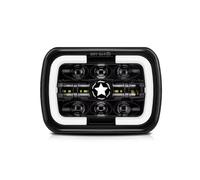 Eofooq Headlamp 7x6'' 5X7 Inch LED Headlight Square Hi-Lo Beam Halo For Chevrolet Models With 5"x7"(7"x6") Headlights front light assembly(1piece Black)