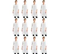 EOGRFW 12 Pack Bib Apron, White Chef Aprons with 2 Pockets, White Aprons Bulk,Unisex Kitchen Aprons with Long Ties for Women Men Cooking Baking Painting Home Kitchen Restaurant, 32 x 28 Inch