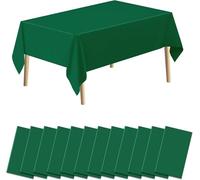 EOGRFW 12 Pack Disposable Tablecloths, Green Table Cloth, 137 X 274 CM