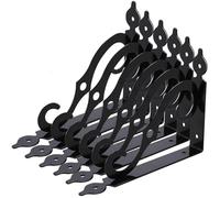 EOGRFW 6 Pack Decorative Shelf Brackets, 5.4 Inch, Black