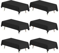 EOGRFW 6 Pack Tablecloth, Polyester Table Cloth, Black, 60 X 102 Inch