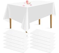 EOGRFW 8 Pack White Table Cloth, Disposable Tablecloths, 54 X 108 Inch