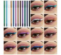 EOGRFW Eyeliner Set - 12 Color Eye Shadows, Metallic & Glitter Eyeliner Pens, Long Lasting, Waterproof, Professional Eye Makeup Pencil for Women & Girls