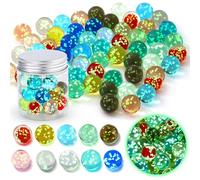 EOGRFW Pack of 20 Luminous Marbles Children, 16 mm Glass Marbles Glow in the Dark, Colourful Glass Marbles, Marbles Glass for Marble Game, Marble Track Game, Home Decoration, DIY Projects, 10 Colours