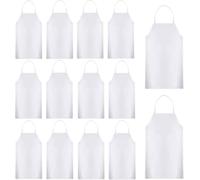 EOGRFW Unisex Bib Aprons - 6 Pack White Chef Aprons with Extra Long Ties, Washable for Women & Men Cooking, Restaurant, BBQ, Painting