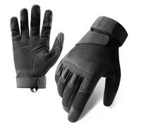 EOIKTIY Full Finger Tactic Gloves for Men: Multi-purpose Outdoor Sports Cycling Hiking Work Adjustable Airsoft Gloves with Excellent Grip and Comfort in Black