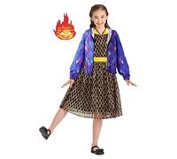 EOILFM Halloween Elemental Ember Costume for Girls Cosplay Dress Set Coat Pretend Play 9-10 Years