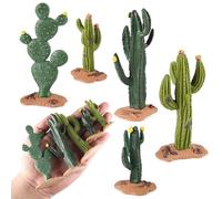 EOIVSH Desert Animal Figurines Set with Model Cactus - Artificial Greenery Plant Fake Cacti - Desert Diorama Project - Great for Sand Table Landscape Scene Accessories Decoration