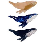 Eoixuqba 3 Pieces Whale Hair Clips - 12.5 X 4.5cm Whale Claw Clips, Cetacean Barrettes, Fish Hair Grips, Cetacean Shark Clips, Animal Shape Decorative Clips (blue+black+beige)