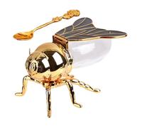 Eoixuqba Bee Shaped Honey Pot With Spoon, 15x10x9cm Decorative Beeshaped Honey Jar, BeeDesign Syrup Dispenser Made Of PP And Zinc Alloy, Creative Retro Honeyjar In The Shape Of A Bee, Black