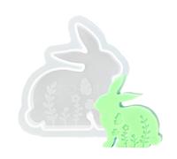 Eoixuqba Bunny Mold,Multi-Purpose Easy Release Crafts - Silicone Bunny Casting Mold,for Christmas Halloween Valentine's Day Holiday Birthday Wedding Party Dessert Candles