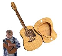 Eoixuqba Guitar Picks For Acoustic Guitar - Acoustic Guitar Plectrums - Cool Guitar Accessories, Plectrums For Acoustic Guitar, Wooden Guitar Pick Box, Guitar Shape Storage Box For Electric Acoustic