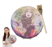 Eoixuqba Handmade Shamanic Drum,Beauty Leopard Spiritual Shaman Drum | Musical Instruments with Unique and Authentic Sound for Experienced Musician and Music Lover