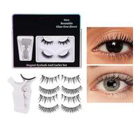 Eoixuqba Magnetic Lashes - 2 Pairs No Glue Natural False Strips | Magnet Lashes | for Beauty Volume Women Girl Home Travel Business Trip Wife Friend Sister Daughter Beginners