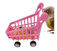 Eoixuqba Parrot Shopping Cart | Parakeet Intelligence Supermarket Shopping Cart Trolley - Bird Training Toys Parrot Intelligence Toy Tiny Shopping Cart Toy for Parrots and Birds Trick Tabletop Toys