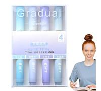 Eoixuqba Pastel Highlighter Set - 4 Color Gradient Pastel School Supplies - Cream Colors Chisel Tip, Aesthetic Highlighter Marker, Water Based, Quick Dry For Bible Study Notes