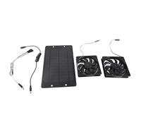EOJDDPA 20W Solar Powered Dual Fan Kit Energy Efficient 12V DC Cooling System for RV Greenhouse Pet Homes ABS Material 27.5x17cm Solar Panel