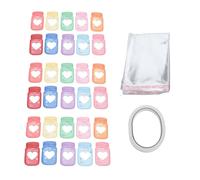 EOJDDPA 30PCS Valentines Day Cards for Kids Jar Gifts Exchange Valentine DIY Greeting Cards with Plastic Bags Double Sided Adhesive for Classroom Party Favors (Style A)