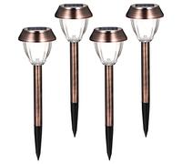 EOJDDPA 4 PCS Solar Powered LED Lawn Lights Super Bright Flicker Free Long Lasting Solar Energy Spike Lamps with Sensitive Light Control IP44 Water Resistance for Outdoor Garden Pathway