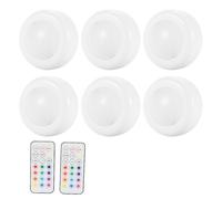 EOJDDPA 6PCS LED Cabinet Light Human Body Sensor Night Lamp with Remote Control for Home Corridor Indoor Use PS Material White Red Green Blue Automatic Variation