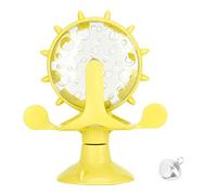EOJDDPA ABS Pet Cat Food Leakage Rotation Toy Interactive Windmill Puzzle Training Fun Game for Cats Kittens Multi Color 13.2x7.4x16.3cm (Yellow)