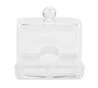 EOJDDPA Acrylic Cotton Swab Dispenser Clear Transparent Storage Box Holder Organizer For Makeup Cosmetic Jewelry Accessories Plastic 8.6x7x9cm