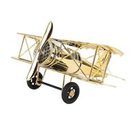 EOJDDPA Large Vintage Airplane Model Simulation Retro Iron Airplane Ornament Decorative Plane Home Decor for Living Rooms Studies TV Cabinets Iron Material 21.3x18.5cm (Gold Plated)