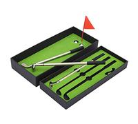 EOJDDPA Mini Desk Games Box Green Driving Range with Golf Club Pens Balls Flag Gift Desktop Decor Novel and Exquisite Design for Office Home Fun Rubber Zinc Alloy 3 Pens 2 Balls 1 Flag