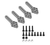 EOJDDPA RC Car Shock Absorber Mount Plate Adjustable Height Durable Metal 4pcs Set for 1/10 Scale RC Crawler Black Titanium Color (Gray)
