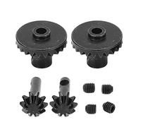 EOJDDPA RC Model Bull Gear Stainless Steel Remote Control Truck Gear Premium Performance Durable for 1/16 RC Model Military Truck 2 Active Gears 2 Driven Gears 4 Screws (Black)