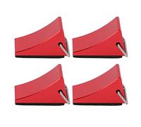 EOJDDPA RC Model Car Wheel Chock 4PCS Aluminum Alloy Anti Slip Bottom Stable Fixation Wheel Blocks for Universal Remote Control Cars 32x21x16mm (Red)