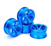 EOJDDPA RC Wheel Hub Aluminum Alloy 1/10 Scale Drift Car Lightweight Durable Anodized Black Blue Coffee 4pcs Set for Flat Running RC Models (Blue)