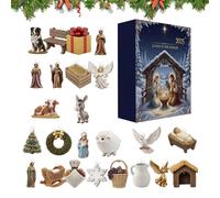 Eojpdji 2025 Nativity Scenes Advent Christmas, 24 Days 2D Acrylic Christmas Decoration, Advent Countdown Calendar Birth of Jesus - for Front Door, Living Room, Office, Study, Wall, Fireplace, Stairs
