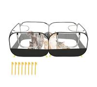 Eojpdji Cat Run - Removable Base & Reversible Sun Protection | Guinea Pig Run | For Travel, Home & Free Range of Rodents and Cats