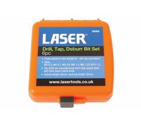 LASER 6569 Drill Tap Deburr Bit Set 6pc High Speed Steel M3-M10 Garage Workshop