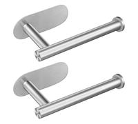 Eolax Self-Adhesive Toilet Paper Holder, SUS304 Stainless Steel Toilet Paper Holder for Bathroom, Kitchen, Toilet, No Drilling, Wall Mounted Paper Towel Holder, Pack of 2 (Black)