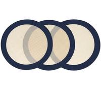 Eolilim 3PC Round Silicone Baking Mats, 8 inch Silicone Mats for Baking Easy to Clean, Reusable Baking Mats for Cake Pan