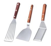 Eolilim 3Pcs Stainless Steel Griddle Spatula, Smash Burger Turner | Easy to Clean, Cutting Edges, Slotted Fish Turner for Eggs, Steak, BBQ