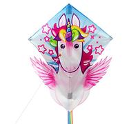 EOLO KITES Ready 2 Fly Kids’ Pop-Up Diamond Shape Kite, Unicorn, 22” Wingspan, Patented System, Assembles in Seconds, High Quality & Performance, Ripstop Construction, Sturdy Fiberglass Frame, Ages 4+